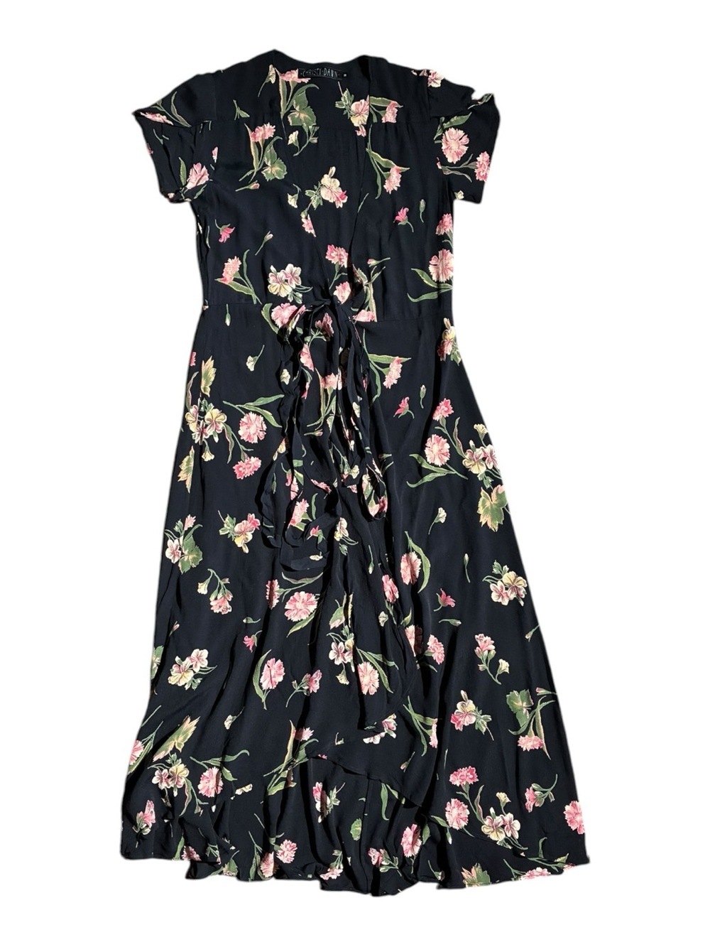 Christy Dawn Autumn Floral Midi Wrap Dress - Picture 3 of 6